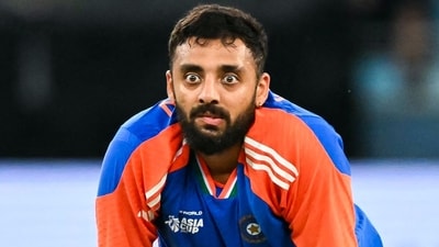 India's Varun Chakravarthy shared a hilarious post on X (formerly known as Twitter) (AFP) India's Varun Chakravarthy shared a hilarious post on X (formerly known as Twitter) (AFP)