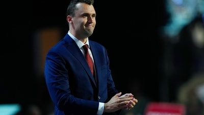 Charlie Kirk was wearing a white tee-shirt with 'freedom' written across the chest when he was fatally shot at the Utah Valley University event. (AP) Charlie Kirk was wearing a white tee-shirt with 'freedom' written across the chest when he was fatally shot at the Utah Valley University event. (AP)