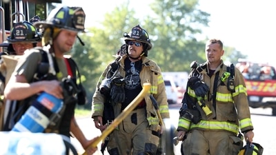 Firefighters from Atlas Township, Mich., return to their vehicles after taking care of a fire after a shooting at The Church of Jesus Christ of Latter-day Saints, Sunday, Sept. 28, 2025, in Grand Blanc, Mich. (AP Photo/Carlos Osorio) (AP) Firefighters from Atlas Township, Mich., return to their vehicles after taking care of a fire after a shooting at The Church of Jesus Christ of Latter-day Saints, Sunday, Sept. 28, 2025, in Grand Blanc, Mich. (AP Photo/Carlos Osorio) (AP)