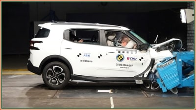 Citroen C3 Aircross scored a 5-star rating in Bharat NCAP crash tests, highlighting its strong build and advanced safety features Citroen C3 Aircross scored a 5-star rating in Bharat NCAP crash tests, highlighting its strong build and advanced safety features