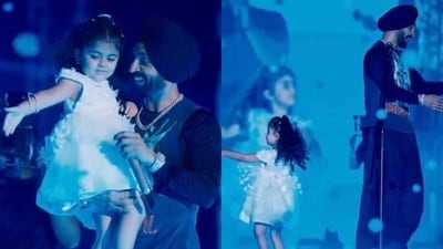 Diljit Dosanjh shares video dancing with a young fan during Hong Kong concert. Diljit Dosanjh shares video dancing with a young fan during Hong Kong concert.