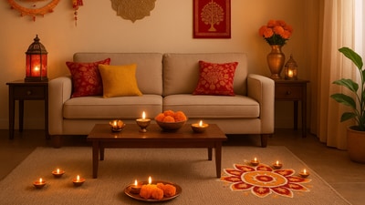 Brighten your space with Diwali decor that blends style and tradition, making every corner festive and welcoming this season. (AI generated) Brighten your space with Diwali decor that blends style and tradition, making every corner festive and welcoming this season. (AI generated)