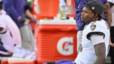 Baltimore Ravens QB Lamar Jackson suffers hamstring injury (Getty Images via AFP) Baltimore Ravens QB Lamar Jackson suffers hamstring injury (Getty Images via AFP)
