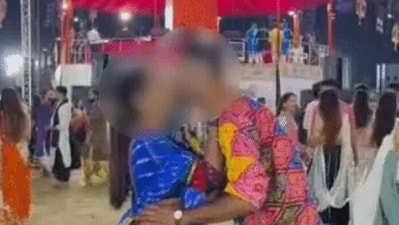 A video of a couple kissing at a garba event sparked outrage A video of a couple kissing at a garba event sparked outrage