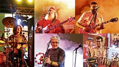 The OGs Indian Ocean closed on a high, with Amit Kilam on drums, Tuheen Chakravorty on tabla, Himanshu Joshi on vocals, Nikhil Rao on guitar, and Rahul Ram on bass and vocals. (Photos: HTBS) The OGs Indian Ocean closed on a high, with Amit Kilam on drums, Tuheen Chakravorty on tabla, Himanshu Joshi on vocals, Nikhil Rao on guitar, and Rahul Ram on bass and vocals. (Photos: HTBS)
