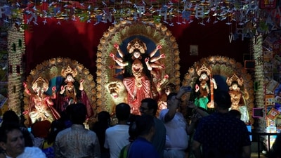 Bengaluru offers a blend of cultural experiences, from food stalls to Dandiya nights, catering to all preferences this festive season. (PTI) Bengaluru offers a blend of cultural experiences, from food stalls to Dandiya nights, catering to all preferences this festive season. (PTI)