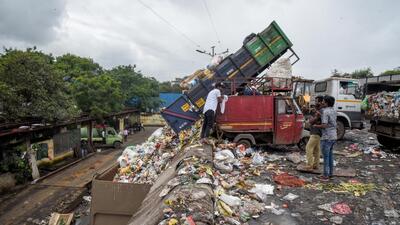 Pune, India - Aug. 29, 2018: Kothrud garbage dumping yard in Pune, India, on Wednesday, August 29, 2018. (Photo by Sanket Wankhade/HT PHOTO)