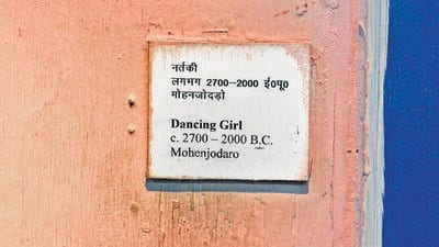Sculptured in bronze 4,000 years ago, the Dancing Girl was discovered in 1926 in Mohenjo-daro. (Mayank Austen Soofi) Sculptured in bronze 4,000 years ago, the Dancing Girl was discovered in 1926 in Mohenjo-daro. (Mayank Austen Soofi)