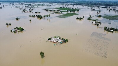 The minister blamed the previous Congress and SAD-BJP governments, along with the BJP-led central government, for the flood disaster in Punjab. (HT) The minister blamed the previous Congress and SAD-BJP governments, along with the BJP-led central government, for the flood disaster in Punjab. (HT)