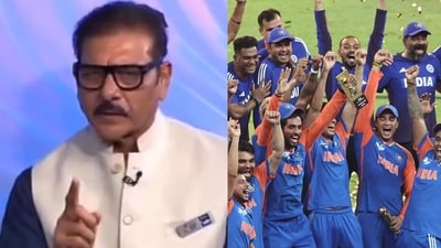 Ravi Shastri calls out organisers after India were made to wait “45 minutes” (Sony Liv Screengrab/AFP) Ravi Shastri calls out organisers after India were made to wait “45 minutes” (Sony Liv Screengrab/AFP)