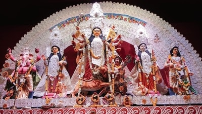 B-Block CR Park Durga Puja pandal is celebrating its golden jubilee year by lighting up 50,000 diyas. B-Block CR Park Durga Puja pandal is celebrating its golden jubilee year by lighting up 50,000 diyas.