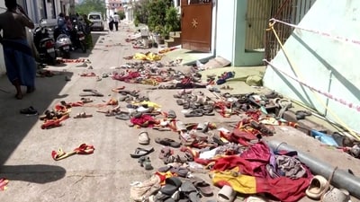 A visual from the spot where a stampede occurred during a public event of Tamilaga Vettri Kazhagam Chief and Actor Vijay, in Karur (ANI) A visual from the spot where a stampede occurred during a public event of Tamilaga Vettri Kazhagam Chief and Actor Vijay, in Karur (ANI)