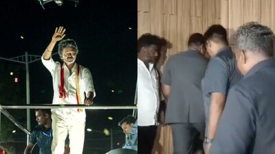 Security was stepped up at Vijay's Chennai residence after the Karur stampede. (ANI screengrab/ )