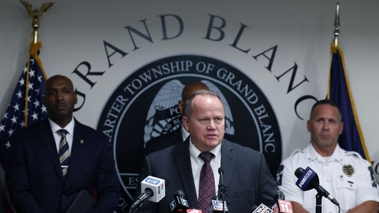 Michigan ATF Special Agent in Charge, James Dier, addresses the media, regarding the shooting at the Church of Jesus Christ of Latter-day Saints, during a news conference at the Grand Blanc Township police, Monday, Sept. 29, 2025 in Grand Blanc Township, Mich. (AP)