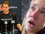 Joe Burrow's girlfriend posted a video of her breaking down in tears, on social media. Joe Burrow's girlfriend posted a video of her breaking down in tears, on social media.