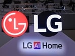 The LG Electronics logo is seen at a trade fair in Berlin, Germany