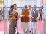 Prime Minister Narendra Modi inaugurates the newly-built Delhi BJP office at Deen Dayal Upadhyay Marg, in New Delhi on Monday. (HT PHOT) Prime Minister Narendra Modi inaugurates the newly-built Delhi BJP office at Deen Dayal Upadhyay Marg, in New Delhi on Monday. (HT PHOT)