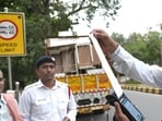 Traffic cops fined commuters <span class='webrupee'>₹</span>3.45 lakh in one day; 2025 challans till Sept nearly match last year’s lane violation tally of 61,780, data shows. (HT Archive) Traffic cops fined commuters <span class='webrupee'>₹</span>3.45 lakh in one day; 2025 challans till Sept nearly match last year’s lane violation tally of 61,780, data shows. (HT Archive)