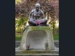 Gandhi Jayanti is commemorated at the statue in London's Tavistock Square every year with floral tributes. 