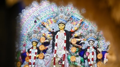 Happy Durga Ashtami 2025: Wishing joy and blessings on Durga Ashtami as we honour Goddess Durga's triumph. (Photo by Sunil Ghosh / Hindustan Times) Happy Durga Ashtami 2025: Wishing joy and blessings on Durga Ashtami as we honour Goddess Durga's triumph. (Photo by Sunil Ghosh / Hindustan Times)