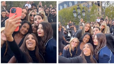 At the rehearsal, Aishwarya reunited with her L'Oreal friends Simone Ashley, Eva Longoria and others. 