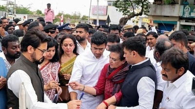 The Hema Malini-led NDA panel also included BJP leaders Anurag Thakur, Tejasvi Surya and Rekha Sharma. (ANI) The Hema Malini-led NDA panel also included BJP leaders Anurag Thakur, Tejasvi Surya and Rekha Sharma. (ANI)