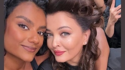 Simone Ashley shared the picture with Aishwarya Rai on her Instagram Stories. Simone Ashley shared the picture with Aishwarya Rai on her Instagram Stories.