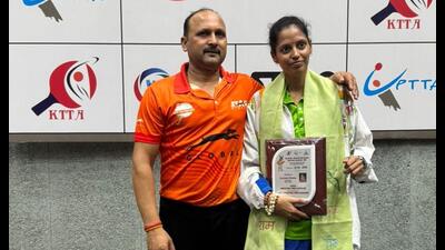 Archana Pandey poses with her coach Parag Agarwal. (File Photo) Archana Pandey poses with her coach Parag Agarwal. (File Photo)