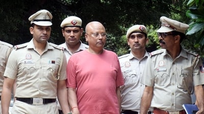 Chaitanyanand Saraswati was also confronted with two of his women aides who had allegedly threatened victims, forcing them to delete messages. (HT Photo) Chaitanyanand Saraswati was also confronted with two of his women aides who had allegedly threatened victims, forcing them to delete messages. (HT Photo)