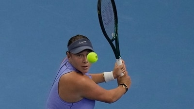 Amanda Anisimova takes part in China Open 2025. (AP) Amanda Anisimova takes part in China Open 2025. (AP)