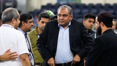 Mohsin Naqvi ran away with the Asia Cup trophy following the post-match presentation row. (AP)