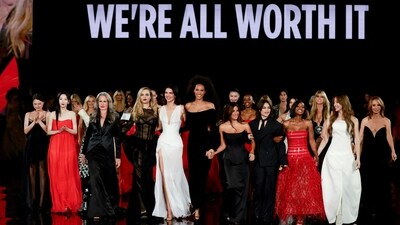 The show included almost all the L'Oreal ambassadors around the world, including Kendall Jenner, Eva Longoria and Viola Davis. (REUTERS)