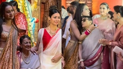 Nysa Devgan poses with nani Tanuja, showers her with affection. Nysa Devgan poses with nani Tanuja, showers her with affection.