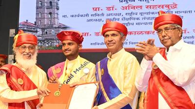 Minister Chandrakant Patil (right) said repeated campus agitations and clashes were damaging Savitribai Phule Pune University’s (SPPU) global image and affecting its national rankings. (HT) Minister Chandrakant Patil (right) said repeated campus agitations and clashes were damaging Savitribai Phule Pune University’s (SPPU) global image and affecting its national rankings. (HT)