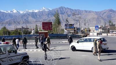 On September 24, curfew was imposed in Ladakh after protests over the demand for the restoration of statehood and the implementation of the Sixth Schedule turned violent, leaving four dead and hundreds injured. (PTI) On September 24, curfew was imposed in Ladakh after protests over the demand for the restoration of statehood and the implementation of the Sixth Schedule turned violent, leaving four dead and hundreds injured. (PTI)