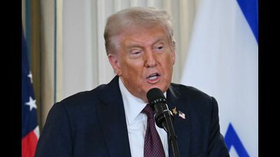 US President Donald Trump speaking about the peace plan. (AFP) US President Donald Trump speaking about the peace plan. (AFP)