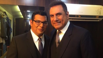 Boman with son Kayoze Irani
