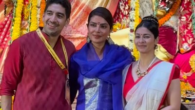 Priyanka Chopra with Ayan Mukerji and Tanishaa Mukherjee. Priyanka Chopra with Ayan Mukerji and Tanishaa Mukherjee.