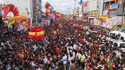 The rally for TVK chief Vijay has left at least 41 people dead and several injured. As of now, 2 key arrests have been made in the case. (PTI) The rally for TVK chief Vijay has left at least 41 people dead and several injured. As of now, 2 key arrests have been made in the case. (PTI)