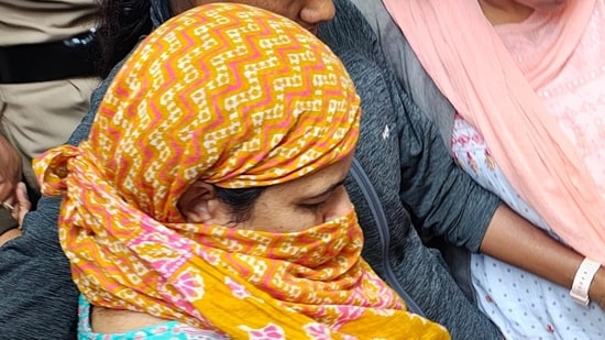 Manorama Khedkar was accused of obstructing police officials when they visited the family's residence in Pune for investigation. (Mahendra Kolhe/Hindustan Times)