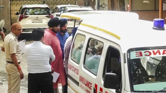 Mortal remains of victim Navjot Singh being taken from the hospital for cremation. (PTI File Photo)