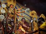 Maha Navami 2025: Durga Navami puja celebrates the divine feminine energy of Maa Durga and her nine avatars. (AP Photo/Bikas Das)