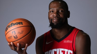 Kevin Durant of the Houston Rockets poses for a portrait during media day. (Getty Images via AFP) Kevin Durant of the Houston Rockets poses for a portrait during media day. (Getty Images via AFP)