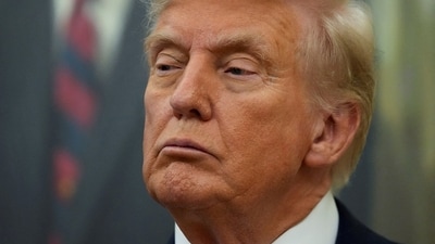 US President Donald Trump looks on, on the day he announces a deal with Pfizer to sell drugs at lower prices. (REUTERS)