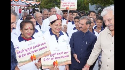 Himachal Pradesh chief minister Sukhvinder Singh Sukhu during an event on Wednesday. (Deepak Sansta/HT)