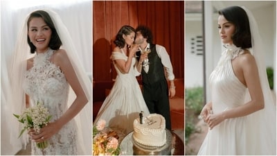 Selena Gomez reportedly 'changed four times throughout the night, and all her looks were Ralph Lauren'. See her wedding dress photos. (Instagram/ Selena Gomez) Selena Gomez reportedly 'changed four times throughout the night, and all her looks were Ralph Lauren'. See her wedding dress photos. (Instagram/ Selena Gomez)