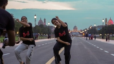 Youngsters performing for a dance practice at Kartavya Path in New Delhi. (PTI File/Representative photo) Youngsters performing for a dance practice at Kartavya Path in New Delhi. (PTI File/Representative photo)
