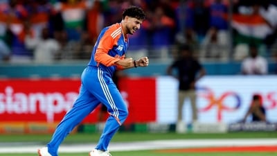 Kuldeep Yadav celebrates the wicket of Pakistan's Faheem Ashraf during the Asia Cup 2025 final. (Creimas/Asian Cricket Council) Kuldeep Yadav celebrates the wicket of Pakistan's Faheem Ashraf during the Asia Cup 2025 final. (Creimas/Asian Cricket Council)