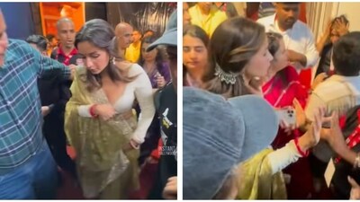 Alia Bhatt obliged a fan who held her arm for a picture. Alia Bhatt obliged a fan who held her arm for a picture.