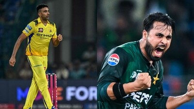 Ravichandran Ashwin and Faheem Ashraf in the ILT20 auction (AFP)